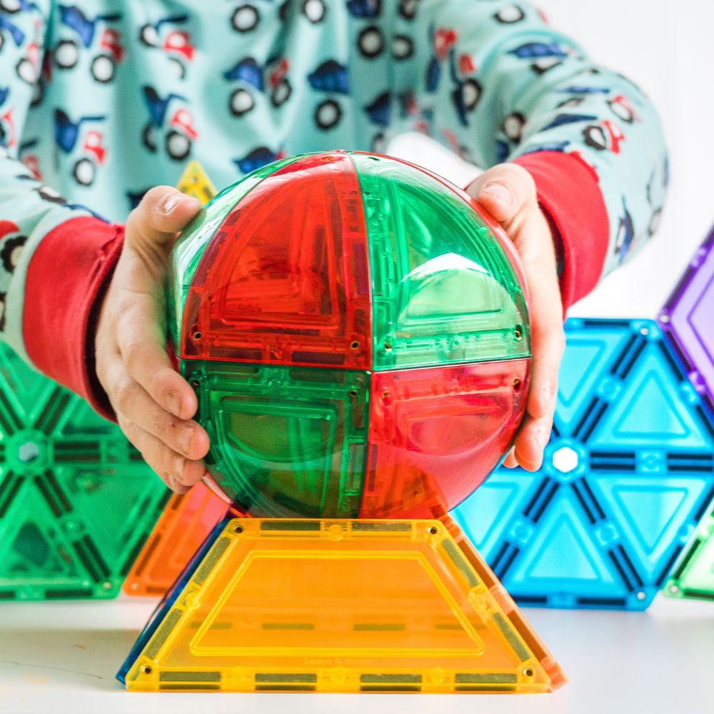 Set construcție cu plăci magnetice, Dome Pack, Learn & Grow, 18 piese, 3 ani+