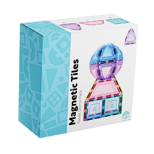 Set construcție cu plăci magnetice, Pastel Dome Pack, Learn & Grow, 22 piese, 3 ani+