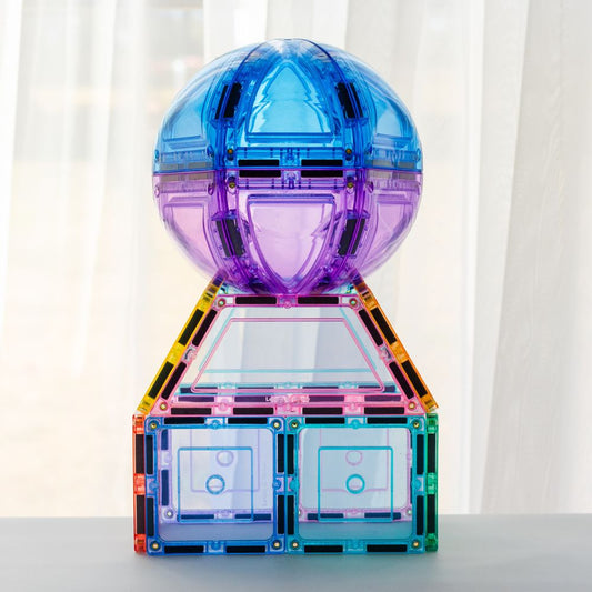 Set construcție cu plăci magnetice, Pastel Dome Pack, Learn & Grow, 22 piese, 3 ani+