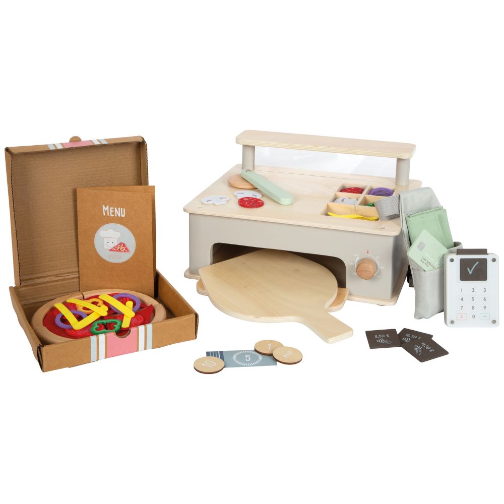Set de Pizzerie din Lemn pentru Copii, Joc de rol educativ, Small Foot, 3 ani+