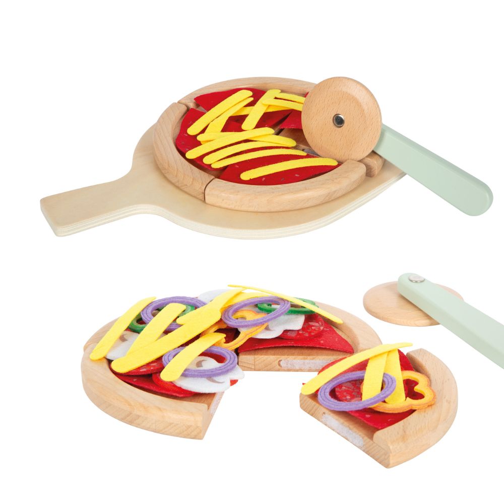 Set de Pizzerie din Lemn pentru Copii, Joc de rol educativ, Small Foot, 3 ani+