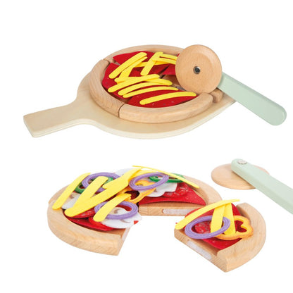 Set de Pizzerie din Lemn pentru Copii, Joc de rol educativ, Small Foot, 3 ani+