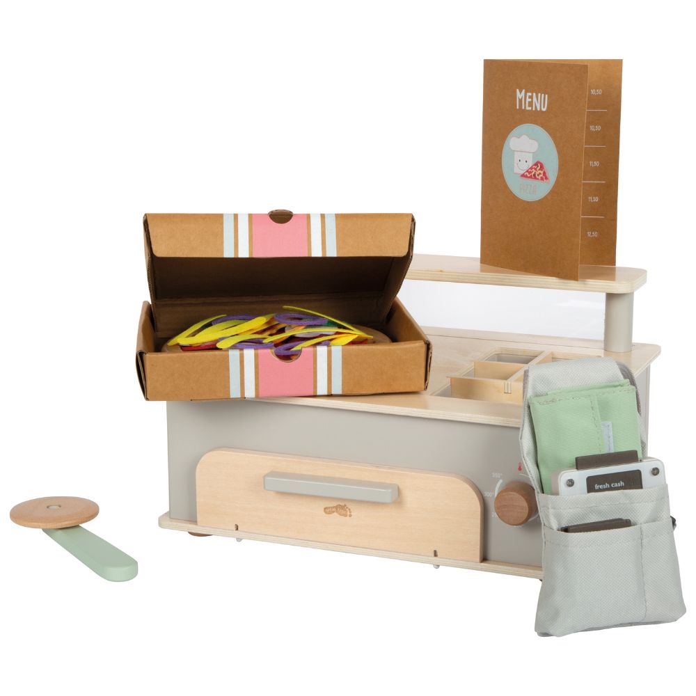 Set de Pizzerie din Lemn pentru Copii, Joc de rol educativ, Small Foot, 3 ani+