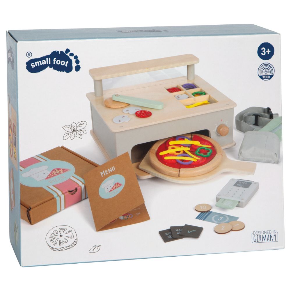 Set de Pizzerie din Lemn pentru Copii, Joc de rol educativ, Small Foot, 3 ani+