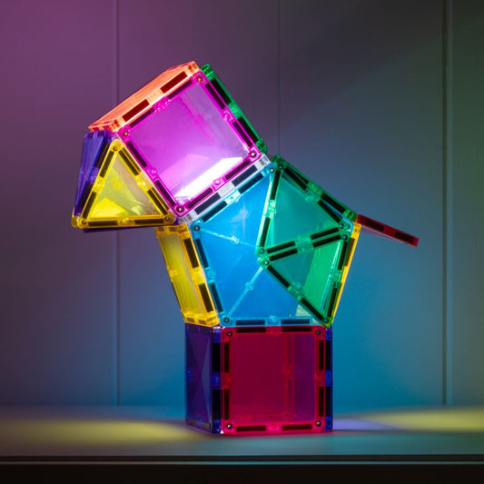 Set de construcție magnetic, Light Star, Connetix Tiles, 28 piese, 3 ani+