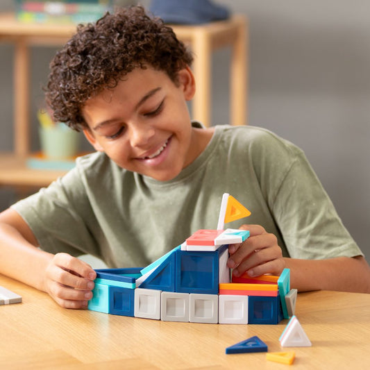 Set de construcție magnetic, PRO Constructor, Connetix Tiles, 70 piese, 3 ani+