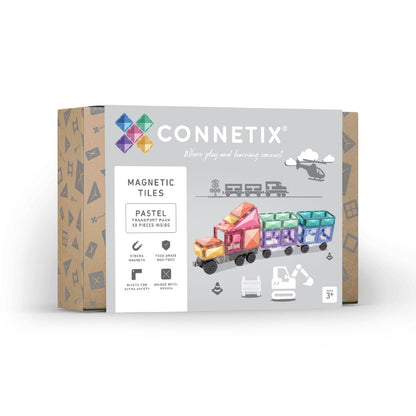 Set de construcție magnetic, Pastel Transport Pack, Connetix Tiles, 50 piese, 3 ani+