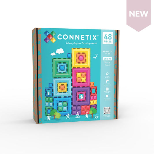Set de construcție magnetic, Bright Portal Pack, Connetix Tiles, 48 piese, 3 ani+