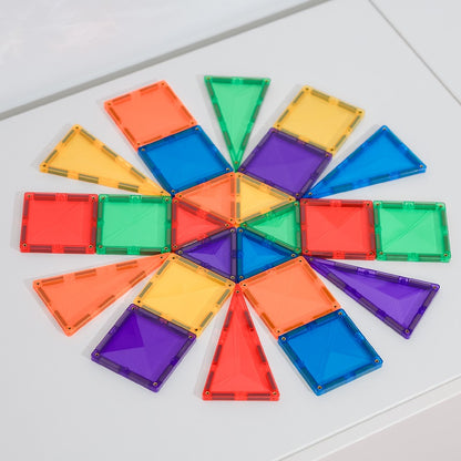 Set de construcție magnetic, Rainbow Mini Pack, Connetix Tiles, 24 piese, 3 ani+