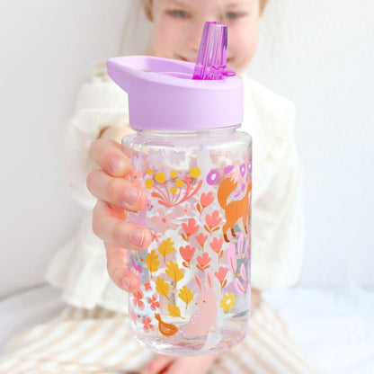 Sticlă de apă copii, Flower garden, A Little Lovely Company, 450 ml, 6 luni+
