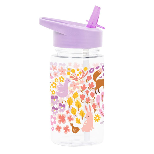 Sticlă de apă copii, Flower garden, A Little Lovely Company, 450 ml, 6 luni+