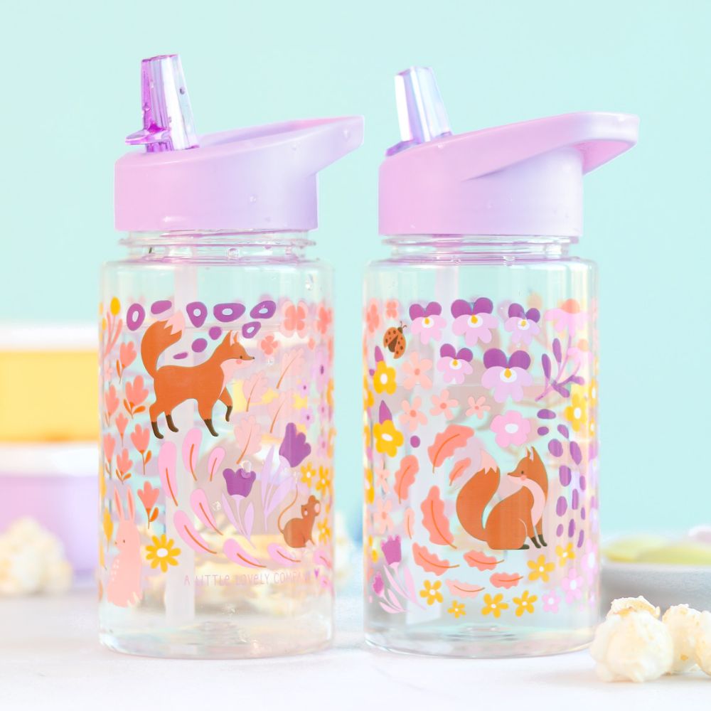 Sticlă de apă copii, Flower garden, A Little Lovely Company, 450 ml, 6 luni+
