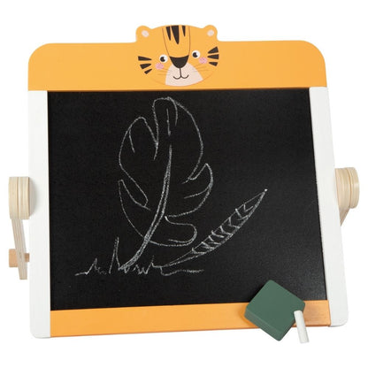 Tablă 2-în-1 chalkboard & whiteboard magnetică pentru copii din lemn FSC®, Safari, Small Foot,  4 ani+