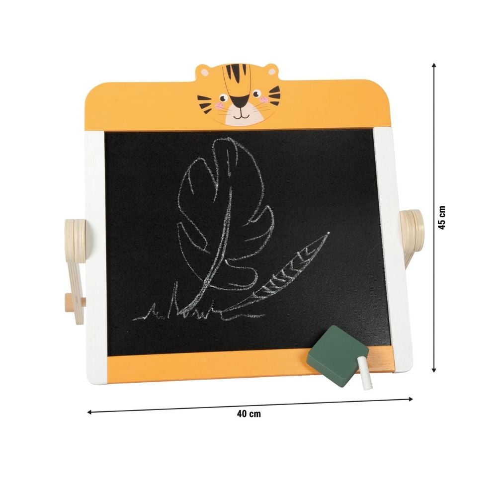 Tablă 2-în-1 chalkboard & whiteboard magnetică pentru copii din lemn FSC®, Safari, Small Foot,  4 ani+