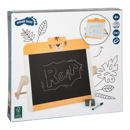 Tablă 2-în-1 chalkboard & whiteboard magnetică pentru copii din lemn FSC®, Safari, Small Foot,  4 ani+