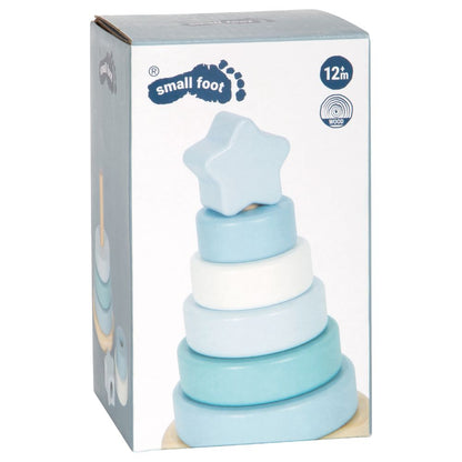 Turn de stivuire din lemn, Small Foot, Albastru , 12 luni+