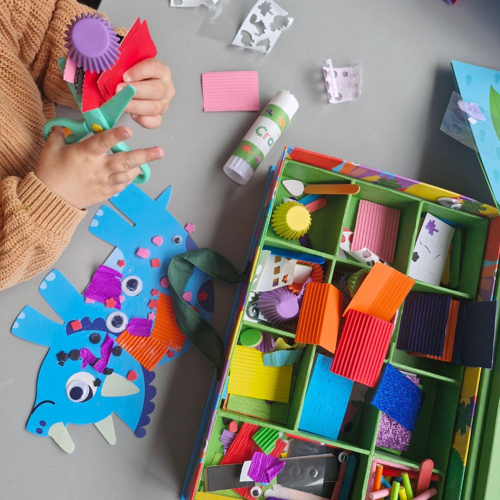 Set Creativ, Kit craft Colaj Dinozauri, My Creative Box, 3 ani+