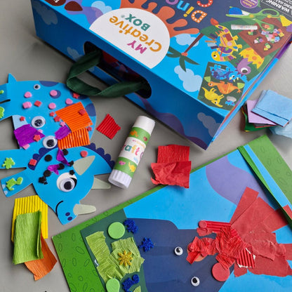 Set Creativ, Kit craft Colaj Dinozauri, My Creative Box, 3 ani+