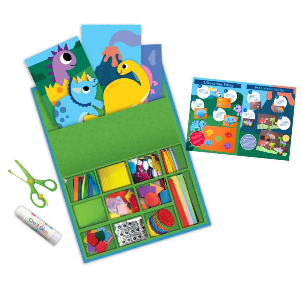 Set Creativ, Kit craft Colaj Dinozauri, My Creative Box, 3 ani+