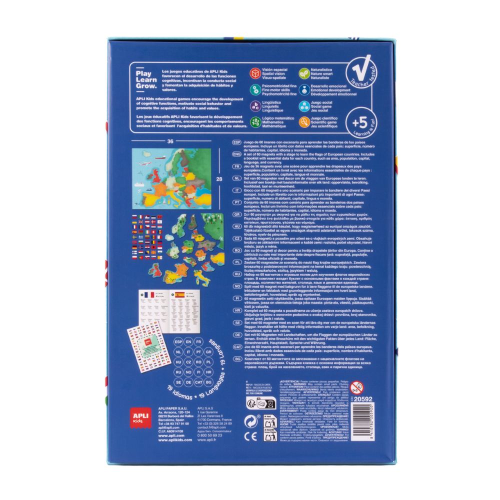 Joc magnetic pentru copii cu steagurile Europei