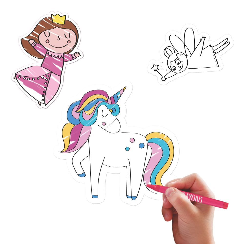 Set creativ copii APLI cu stickere de colorat cu prințese