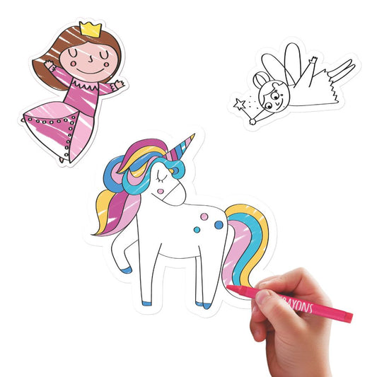 Set creativ copii APLI cu stickere de colorat cu prințese