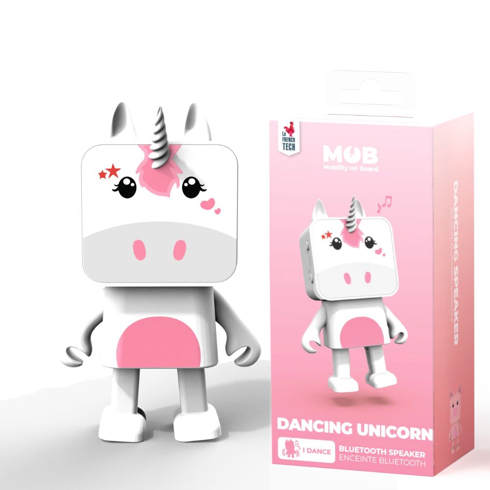 Boxă Bluetooth portabilă copii, Dancing animal-Unicorn, MOB, 9.3cm x 6.6cm x 4.2cm, 3 ani+