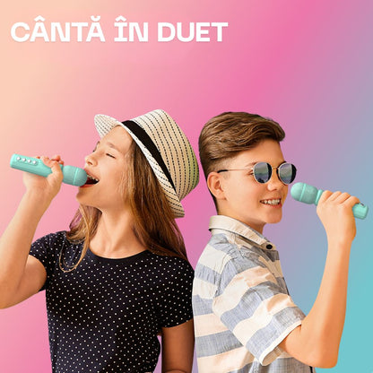 Set Karaoke Boxă cu 2 Microfoane Singy Party, MOB Paris, Blue