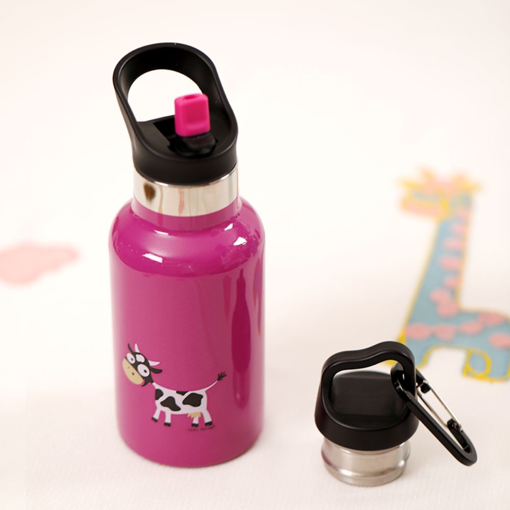 Sticlă apă copii inox, Purple cow, 350 ml, Carl Oscar