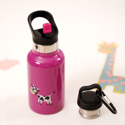 Sticlă apă copii inox, Purple cow, 350 ml, Carl Oscar