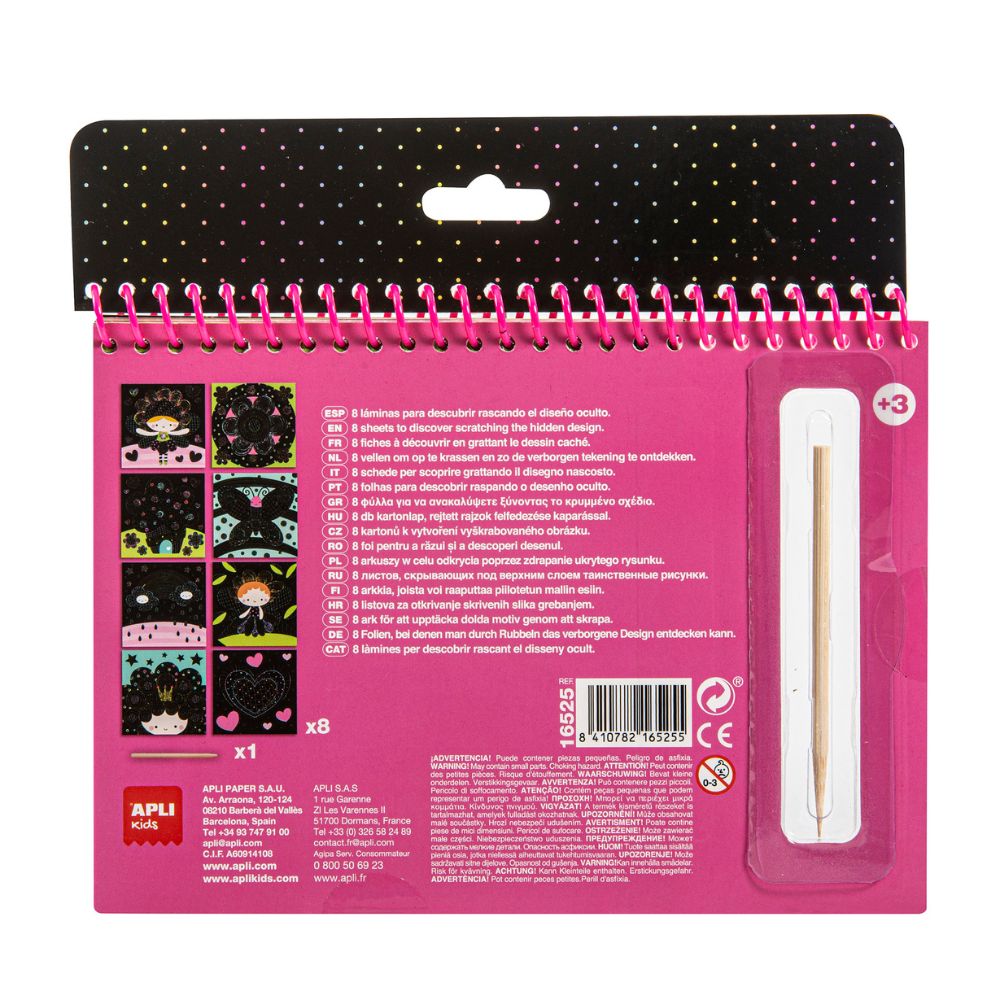 Carte magică de desen răzuibilă, Zâne, APLI, 3 ani+