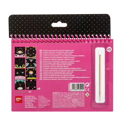 Carte magică de desen răzuibilă, Zâne, APLI, 3 ani+