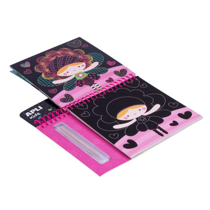 Carte magică de desen răzuibilă, Zâne, APLI, 3 ani+