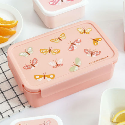 Lunch box copii roz Fluturași, pentru prânz la școală sau grădiniță