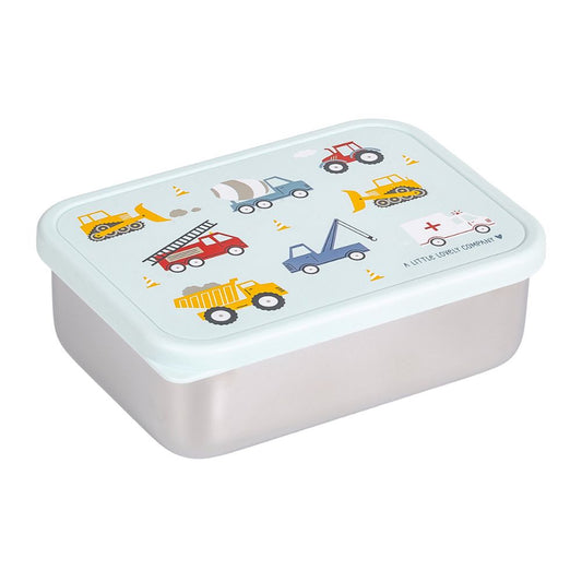 cutie pranz copii inox 900ml model vehicule albastru A Little Lovely Company