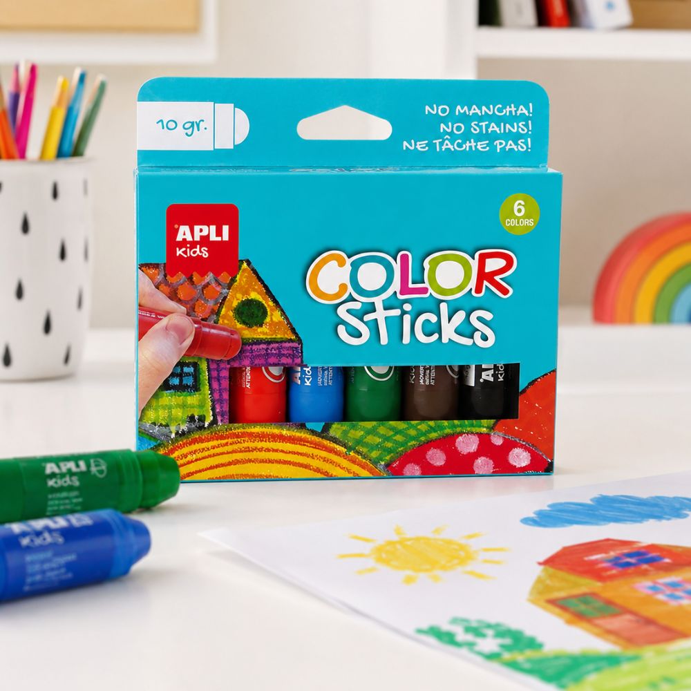 color sticks APLI comparatie efect crayon presiune mica vs tempera presiune mare