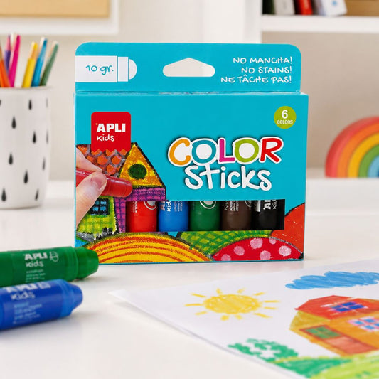 color sticks APLI comparatie efect crayon presiune mica vs tempera presiune mare