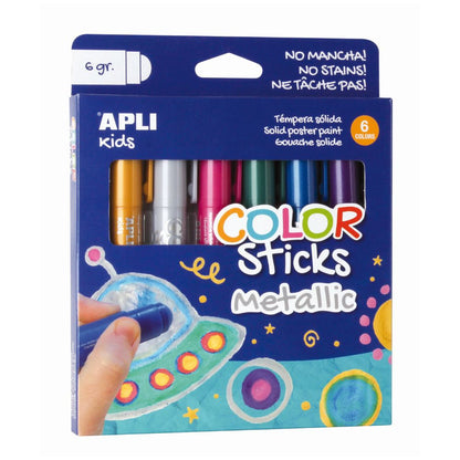 argint.jpgset pictura copii color sticks metallic APLI 6 culori auriu argintiu fuchsia