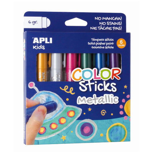 argint.jpgset pictura copii color sticks metallic APLI 6 culori auriu argintiu fuchsia