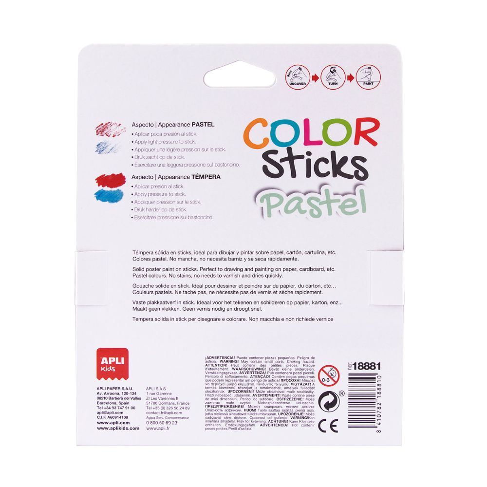 color sticks pastel efect pe carton alb desen delicat copii
