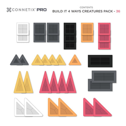 Cele 36 de plăci magnetice din Creatures Pack