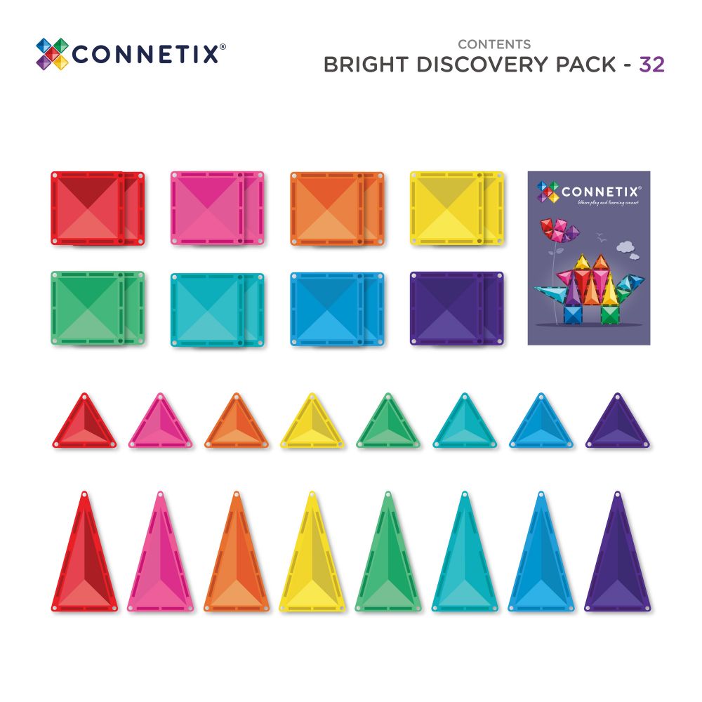 Piese incluse în Connetix Bright Discovery Pack