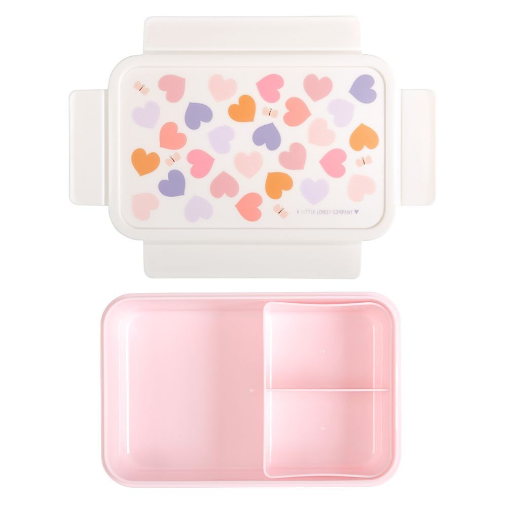 Cutie de prânz din inox Hearts 900 ml în ambalajul original A Little Lovely Company