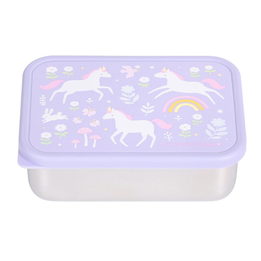set pranz scoala unicorn cutie inox sticla apa termos mancare
