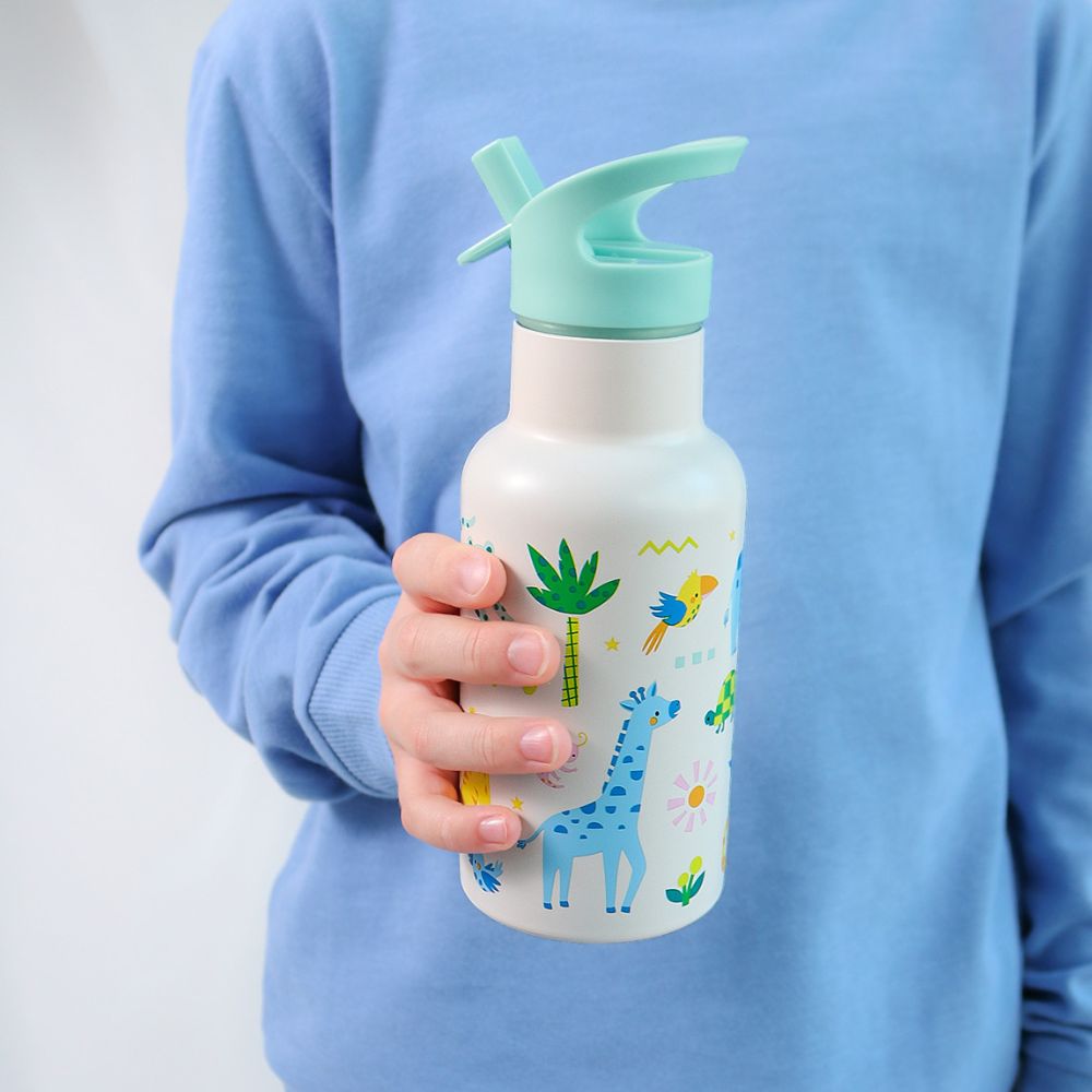 sticla inox copii gradinita 350ml capac pai fara BPA jungle