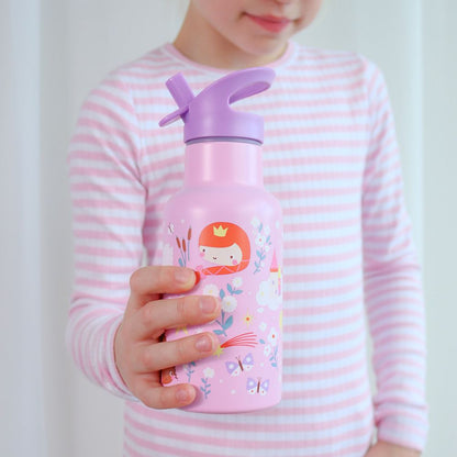 sticla inox copii gradinita 350ml capac pai fara BPA model printese