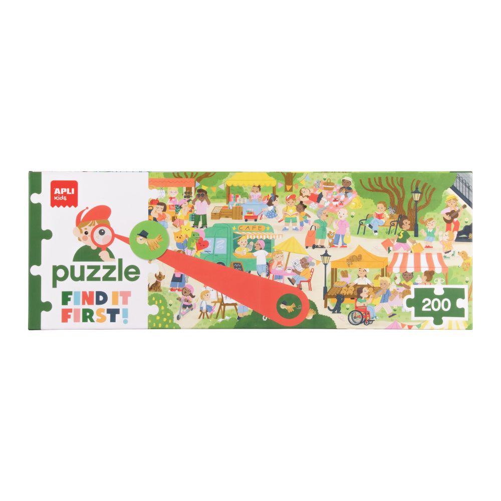 Găsește-l primul! Puzzle Piața din oraș, APLI, 6 ani+