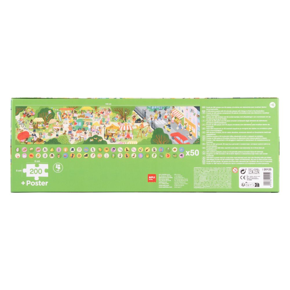 Găsește-l primul! Puzzle Piața din oraș, APLI, 6 ani+