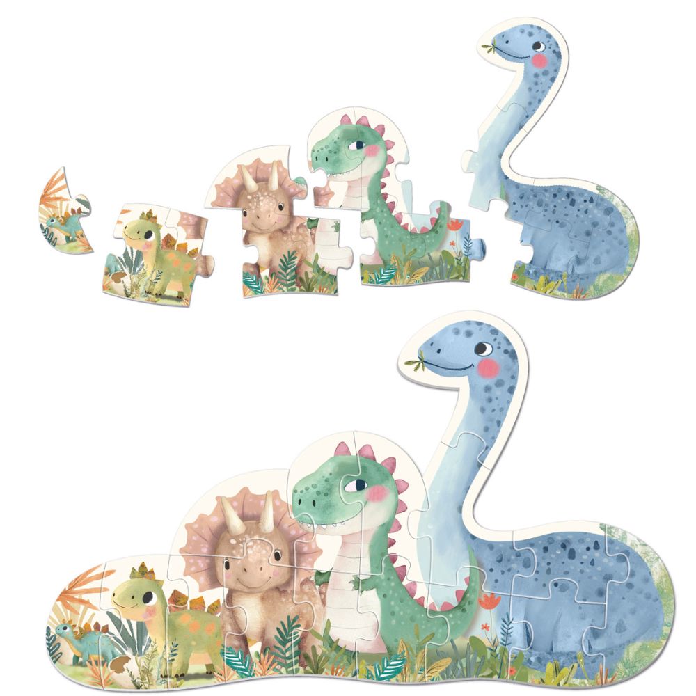 Jigsaw Puzzle, Primul meu puzzle, Dinozauri, APLI, 21 piese, 2 ani+