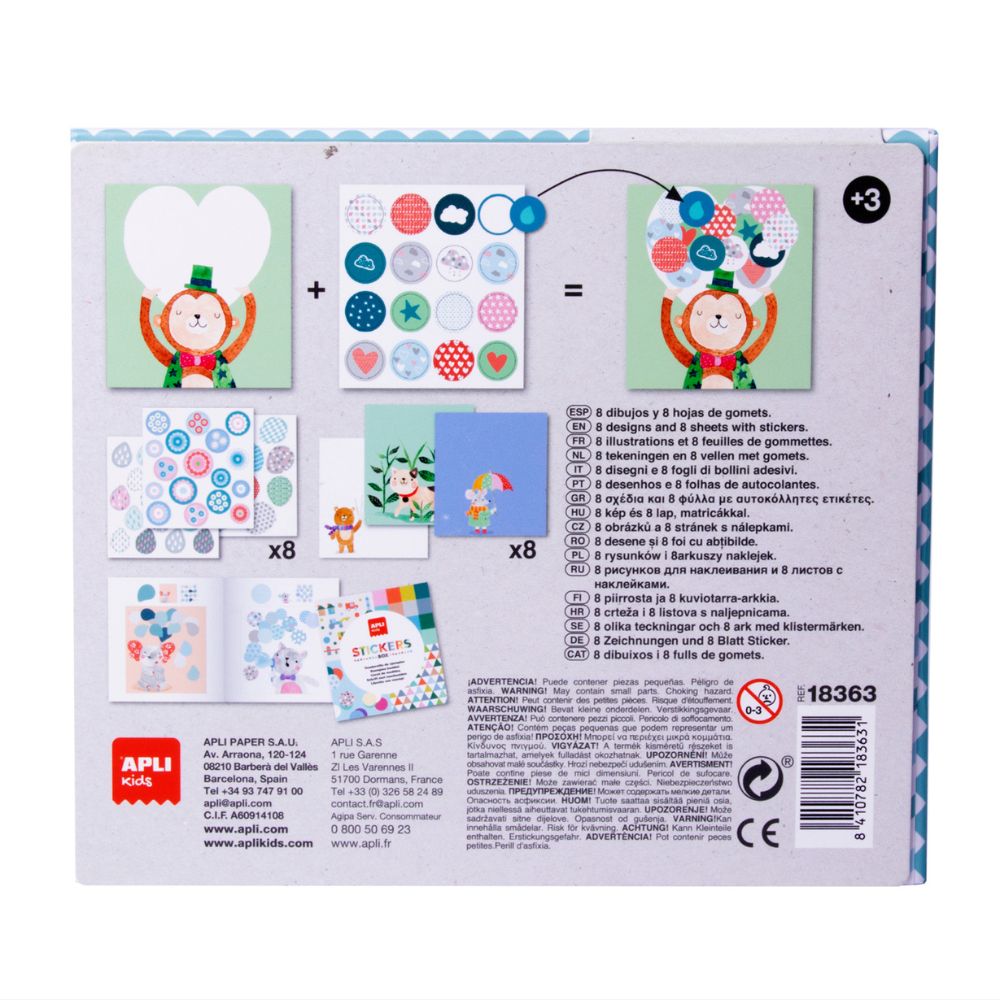 Joc creativ cu autocolante, Bărci, APLI, 3 ani+